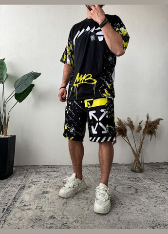 Комплект футболка шорты мужской оверсайз лето весна осень с принтом No Brand (370953725)