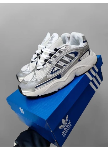 Серые летние кроссовки adidas ozmillen silver/blue адидас озмилен No Brand