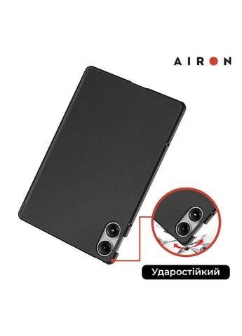 Чохол Premium для Xiaomi Redmi Pad Pro 12.1 2024 із захисною плівкою та серветкою Black, екокожа, стильний дизайн Airon (395592874)