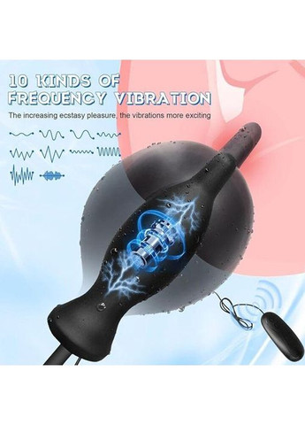 Надувний анальний розширювач із вібрацією 3,8 см х 7 см, 10 режимів No Brand (370611845)