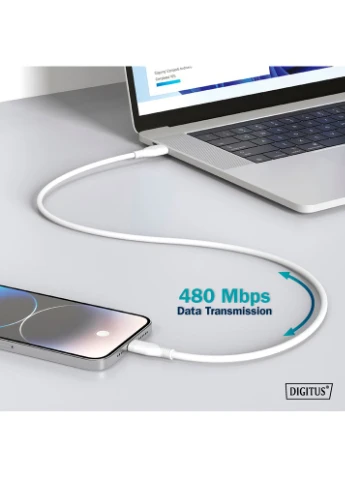 Кабель USB-USB Type-C 2 м White (AK-300340-020-W) Digitus (322936759)