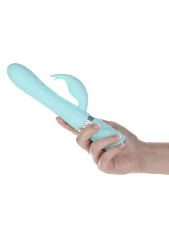 Роскошный кролик с ротацией и вибрацией Lively, Teal, кристалл Сваровски, тройной отрост Pillow Talk (296627132)