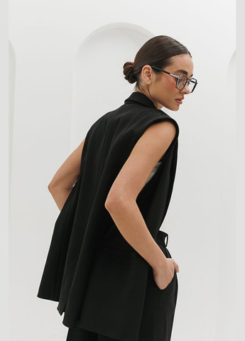 Черный женский женский жилет oversize черный в костюмном стиле Arjen -