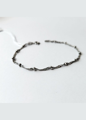 Серебряный браслет Сингапур с Шариками 18 см серебро 925 пробы Родированное 193р2/18 1.70г Nobrand (363969195)