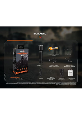 Тактичний ліхтар ручний TK17 Fenix (353502060)