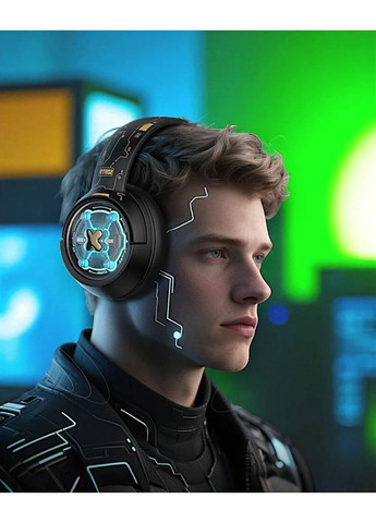 Беспроводные игровые наушники блютуз с микрофоном для геймеров, черные Onikuma (362193040)