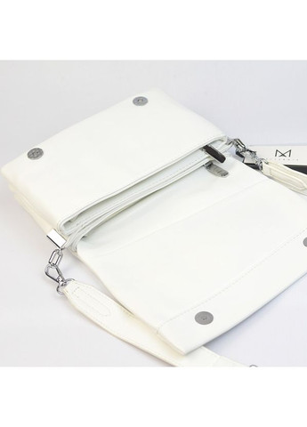 Белая женская маленькая сумка клатч кросс боди на три отделения через плечо Alex&Mia (354182794)