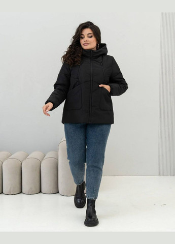 Черная демисезонная демисезонная женская куртка большого размера SK