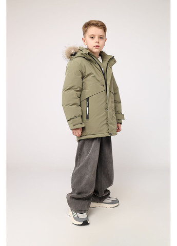 Оливкова (хакі) зимня куртка для хлопчика колір хакі цб-00280229 Yuki