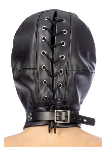Капюшон для БДСМ зі знімною маскою BDSM hood in leatherette with removable mask Fetish Tentation (345708564)