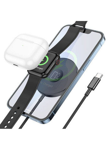 Беспроводное зарядное устройство Energy 3-in-1 magnetic wireless fast charger Black (6974443387711) Borofone BQ18 (372679046)