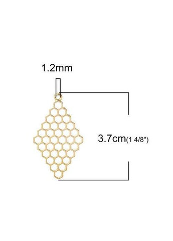 Подвеска Кулон соты ромб 37 мм x 21 мм Finding (328943248)