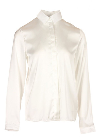 Белая женская шелковая блуза с длинным рукавом (ll191130000) LadyLike