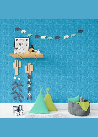 3D панель самоклеюча цегла Блакитна 700х770х7мм (005-7) SW-00000658 Sticker Wall (316187208)
