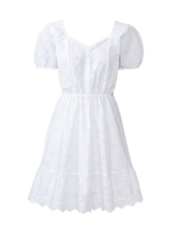 Белое кэжуал платье а-силуэт Esmara однотонное