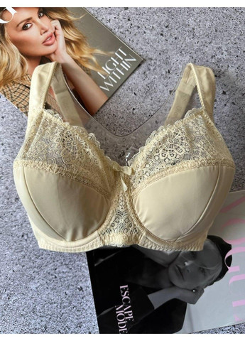 Бежевий ажурний бюстгальтер тонкий поролон бежевий Diorella