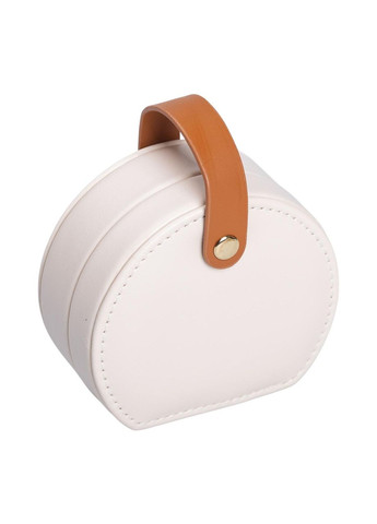 Скринька-органайзер для прикрас дорожня на кнопці 10х9х4.5см молочний Yiwu (327875045)