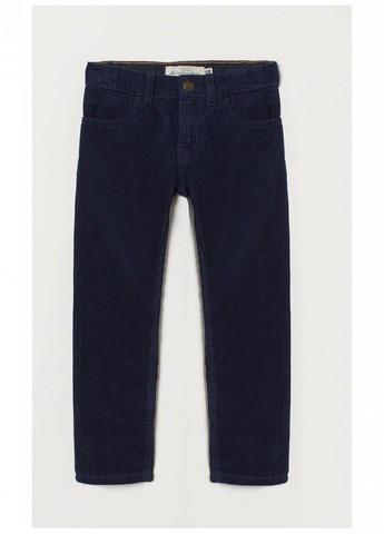 Темно-синие повседневный, кэжуал демисезонные брюки прямые H&M