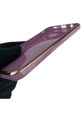 Чохол для Galaxy A50 (SM-A505F) глянцевий з кільцем MagSafe із золотою окантовкою на самсунг а50 чорничний gs1 Samsung (366229069)