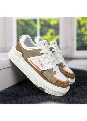 Кроссовки женские демисезонные эко-кожа Fashion бежевые демисезоны (299808492)