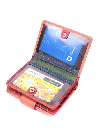 Жіночий шкіряний вертикальний гаманець невеликого розміру 19438 Помаранчевий st leather (329149862)