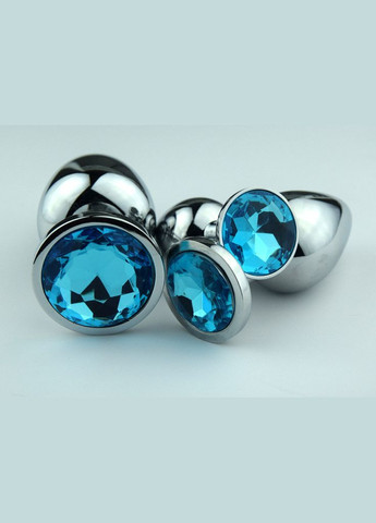 Средняя анальная пробка с розовым кристаллом в чехле 8*3.4 см Металлическая No Brand (340914585)