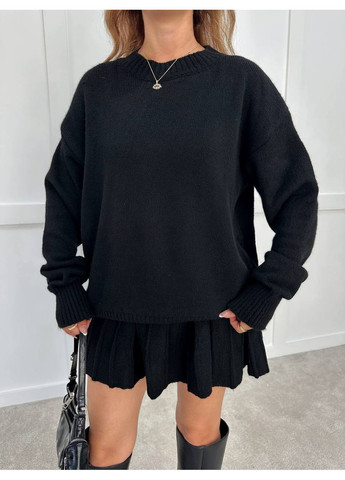 Костюм 5157 вязаный свитер оверсайз и стильная юбочка Україна (369094858)