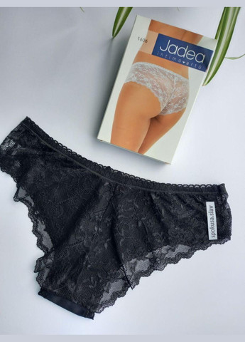 Женские черные трусики слипы с кружевом jadea 1606 размер 4. Л. 48 Jadea Intimo (324833204)