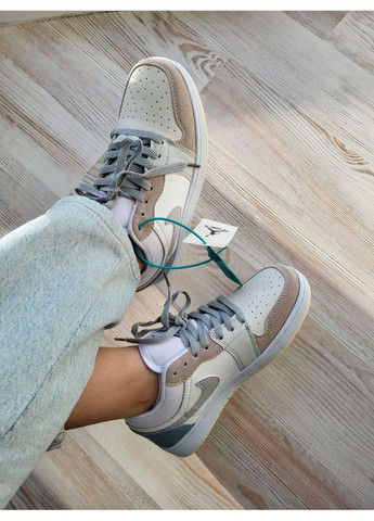 Бежевые демисезонные кроссовки мужские nike air jordan 1 low dior найк аир джордан No Brand