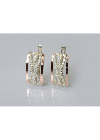 Срібні сережки з золотими пластинами Silver Style (367112876)