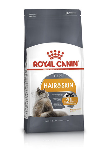 Сухой корм для взрослых котов Hair&Skin Care с проблемной шерстью и чувствительной кожей 10 кг 2526100 Royal Canin (266274134)