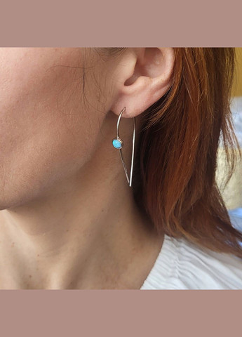 Серебряные серьги серёжки с Голубым Опалом Серебро 925 пробы покрыто родием с2опг/1562 3.00г No Brand (306741252)