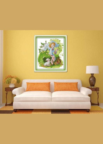 Набор для вышивания по нанесённой на канву схеме "Forest Angel". AIDA 14CT printed 39*44 см Joy Sunday (313613428)
