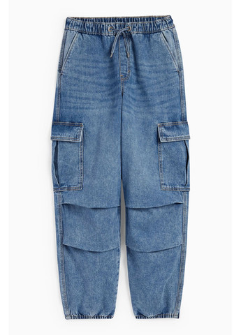 Синие демисезонные широкие джинсы C&A