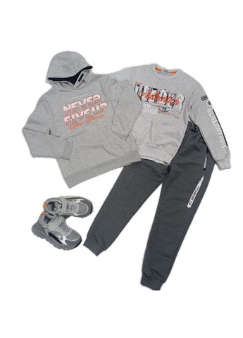 Худі утеплене Напис - Never give up мал. 95% котон/5%еластан 15924 Breeze (308201948)