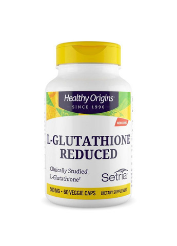 Натуральна добавка L-Glutathione Reduced 500 mg, 60 вегакапсул Healthy Origins (293418708)