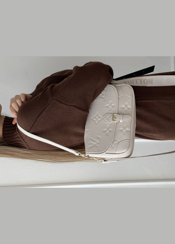 Сумочка жіноча Луї Вітон стьогана на два ремінця (білий колір) No Brand (322505921)