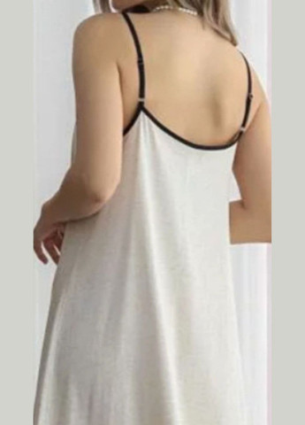 Бежевое повседневный, праздничный, вечернее льняное платье-сарафан макси Amos однотонное