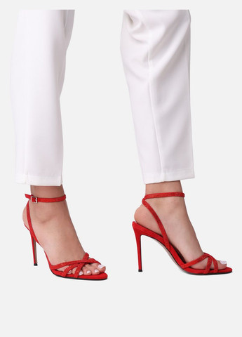 Жіночі Босоніжки TYL1214-2-4 Червоний Велюр MiaMay (300149520)