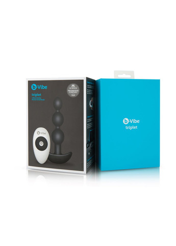 Анальные шарики с пультом, 2 мотора TRIPLET ANAL BEADS, черные B-Vibe (297132646)