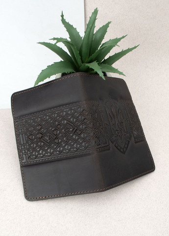 Подарунковий чоловічий набір №86: портмоне + ремень + обкладинка на паспорт (коричневий) HandyCover (278649438)