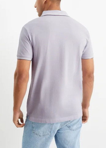 Фиолетовая футболка-поло для мужчин C&A в полоску