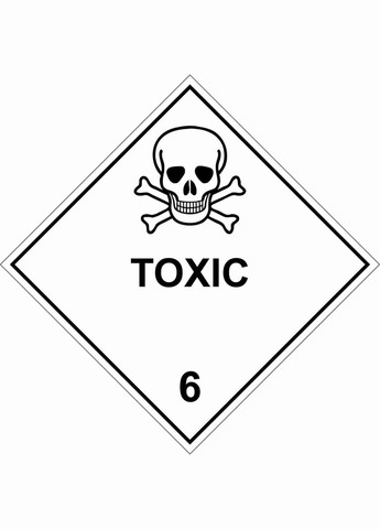 Наклейка, що попереджає автомобіль "Toxic. Токсичні речовини. Клас 6" Кавун наліпка (316142086)