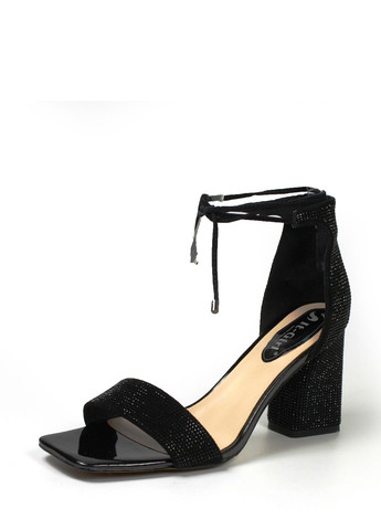 Черные босоножки It-Girl завязка со стразами