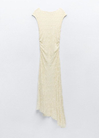 Молочное праздничный платье Zara с абстрактным узором