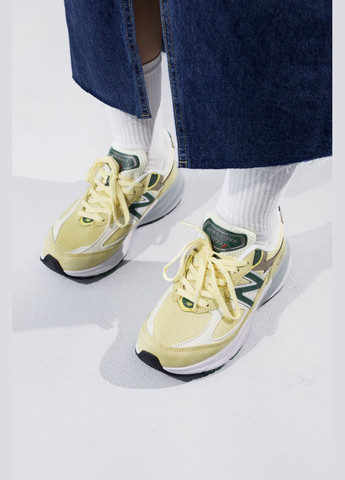 Кросівки жіночі і чоловічі New Balane 990 v6 yellow white | Нью Беланс 990 в6 жовті білі No Brand жовті демісезони (316663541)