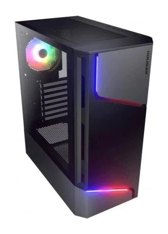 Корпус MX360 RGB, без БЖ, Mid Tower, ATX / Micro ATX / Mini ITX, 3xUSB, 2x3.5"/2x2.5", 1x120 RGB Fan, скляне вікно, Cougar (395348445)
