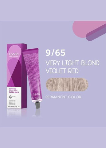 Стійка кремфарба для волосся Professional Permanent Color 9/65 яскравий блондин фіолетово-червоний, 60 мл Londa Professional (292736638)