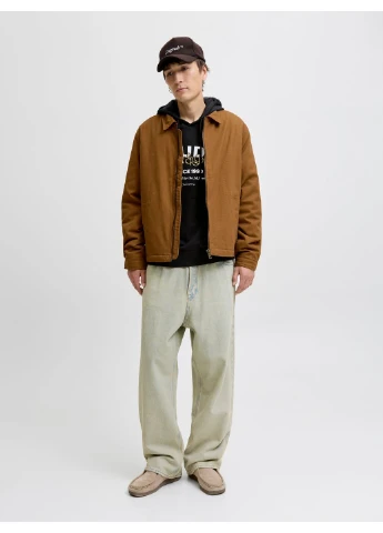 Худи флис,черный с принтом,JACK&JONES Jack & Jones (372127529)