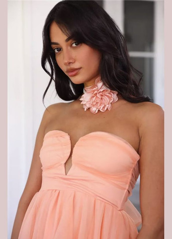 Чокер на шею Пион розовый из атласа на замшевом шнурке No Brand (337513067)